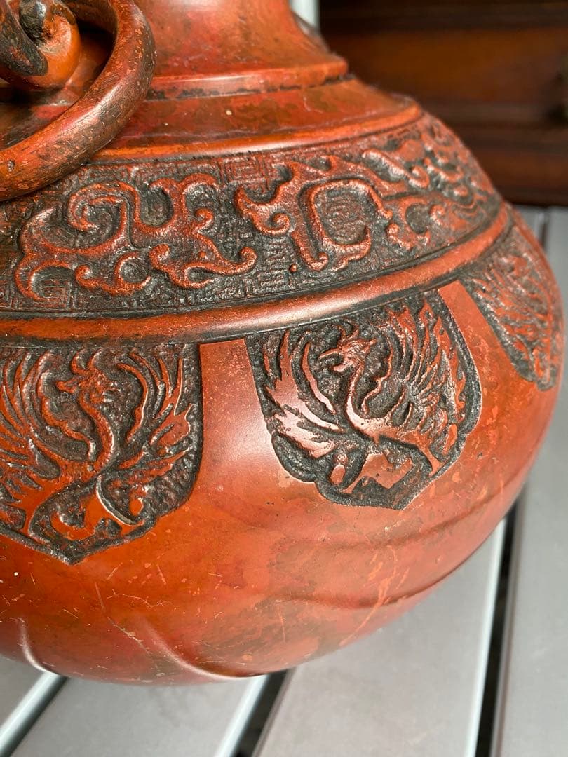銅器　花瓶　伝統工芸　赤銅