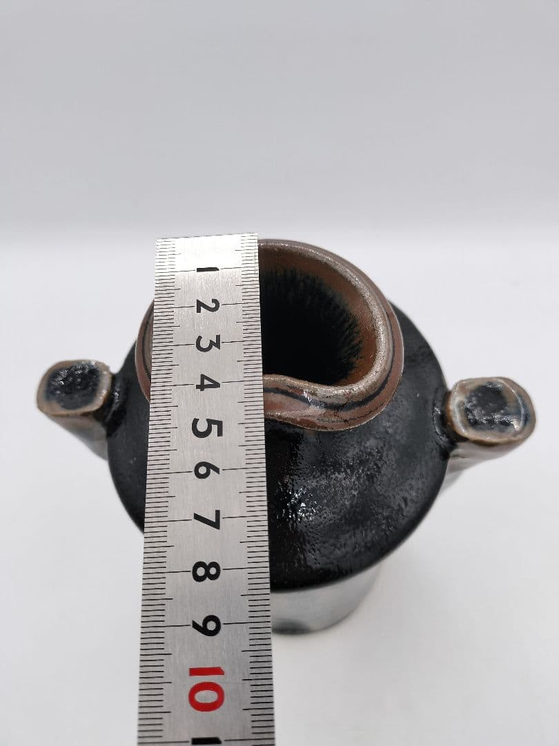 c675 古瀬戸花入 13代山口小左衛門 木箱 茶道具 古物