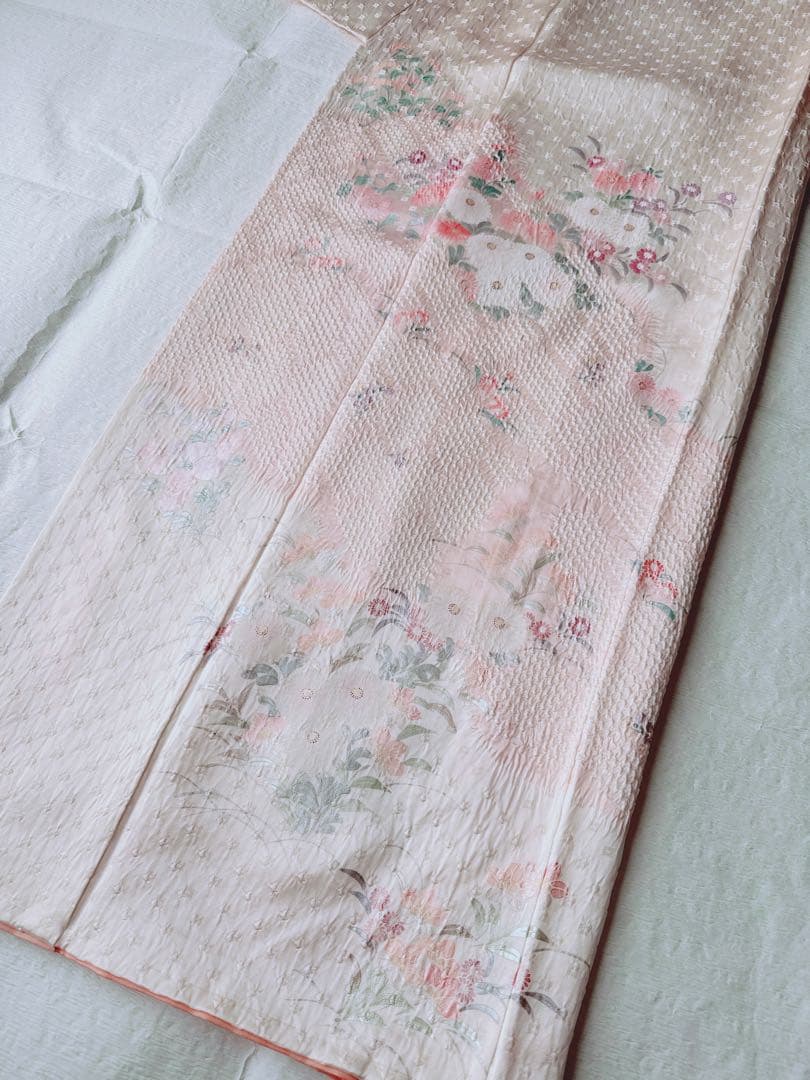 【訳あり特別価格】　正絹　訪問着　総絞り　四季華合わせ