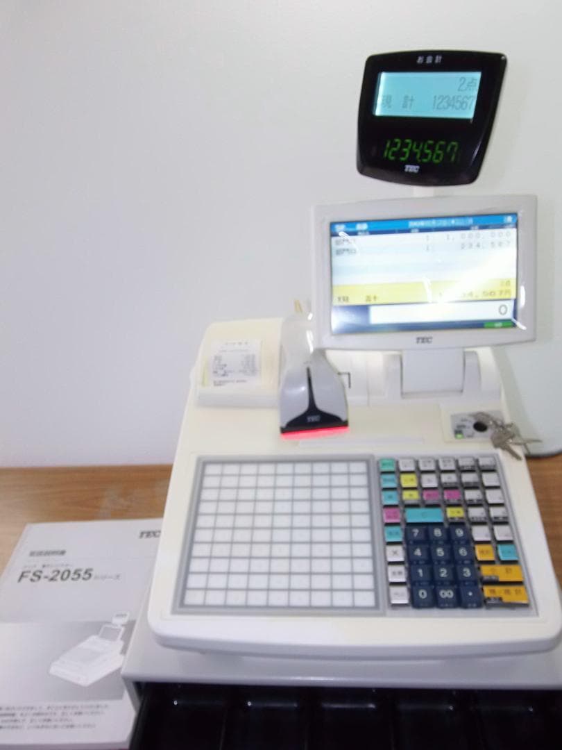 スキャナ329すぐ使える設定無料東芝テック飲食向FS-2055 -V2レジスター