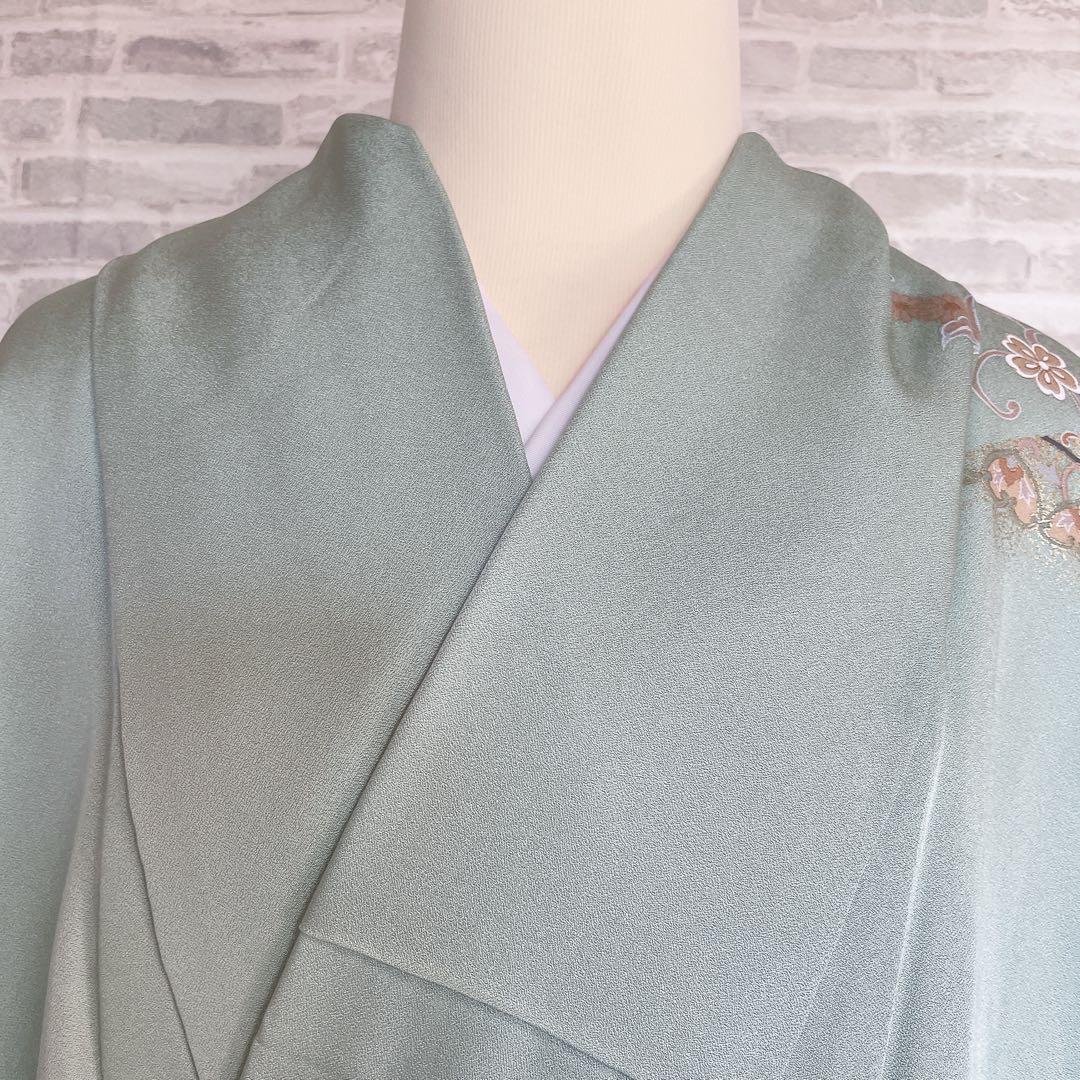 訪問着のみ　鏡裏紋　金彩加工　繊細な柄　入学式　卒業式　着物　Q4