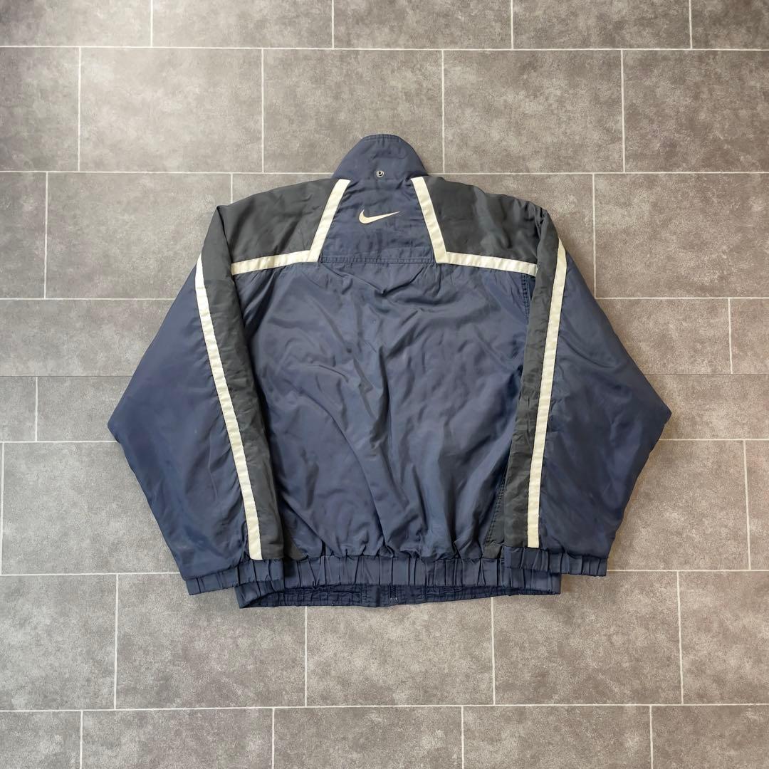 90-00s Nike ナイキ オールド 中綿 ナイロンジャケット ネイビーM