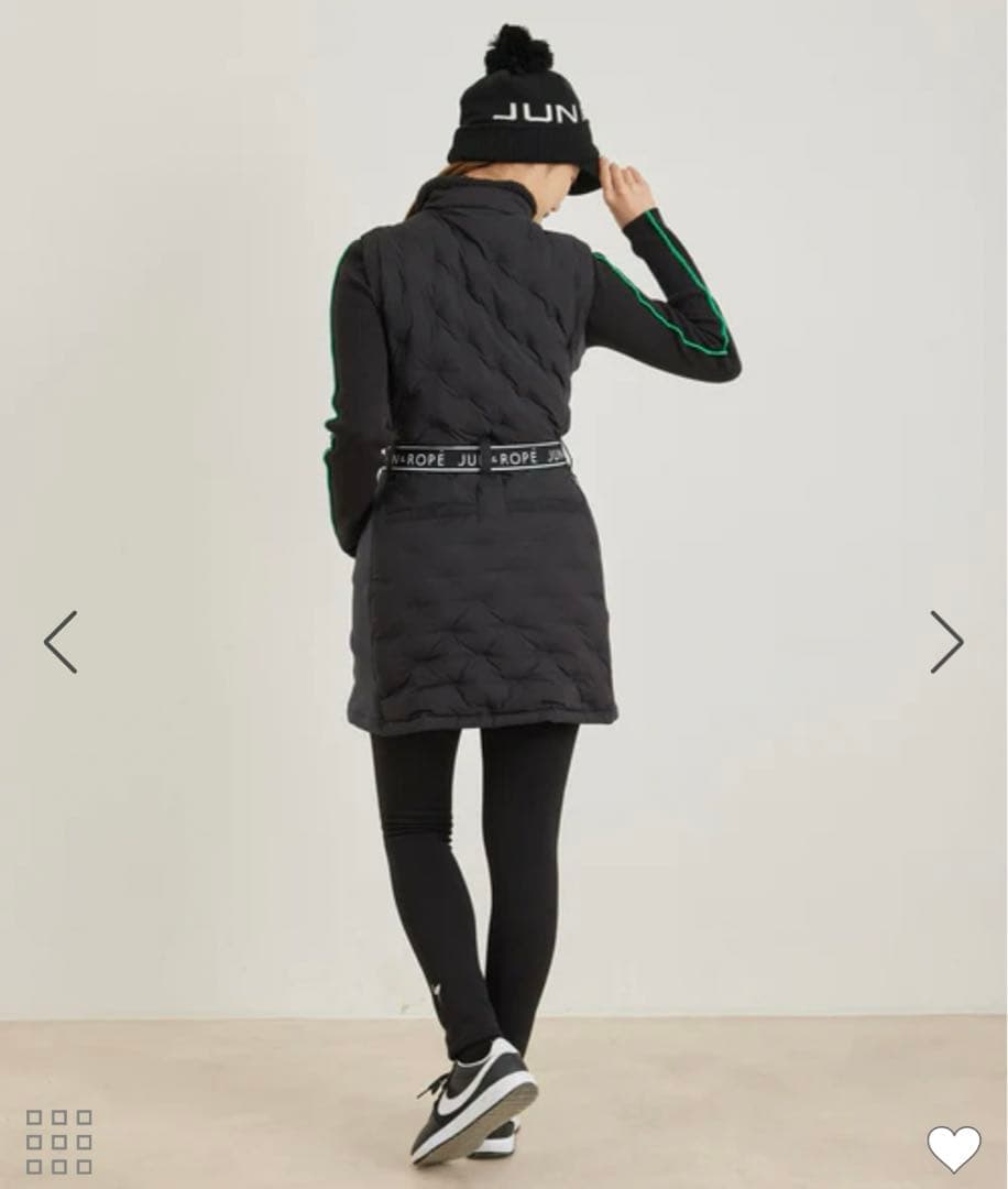 ニッコリ JUN & ROPE ゴルフ ウェア ダウン ワンピース 黒