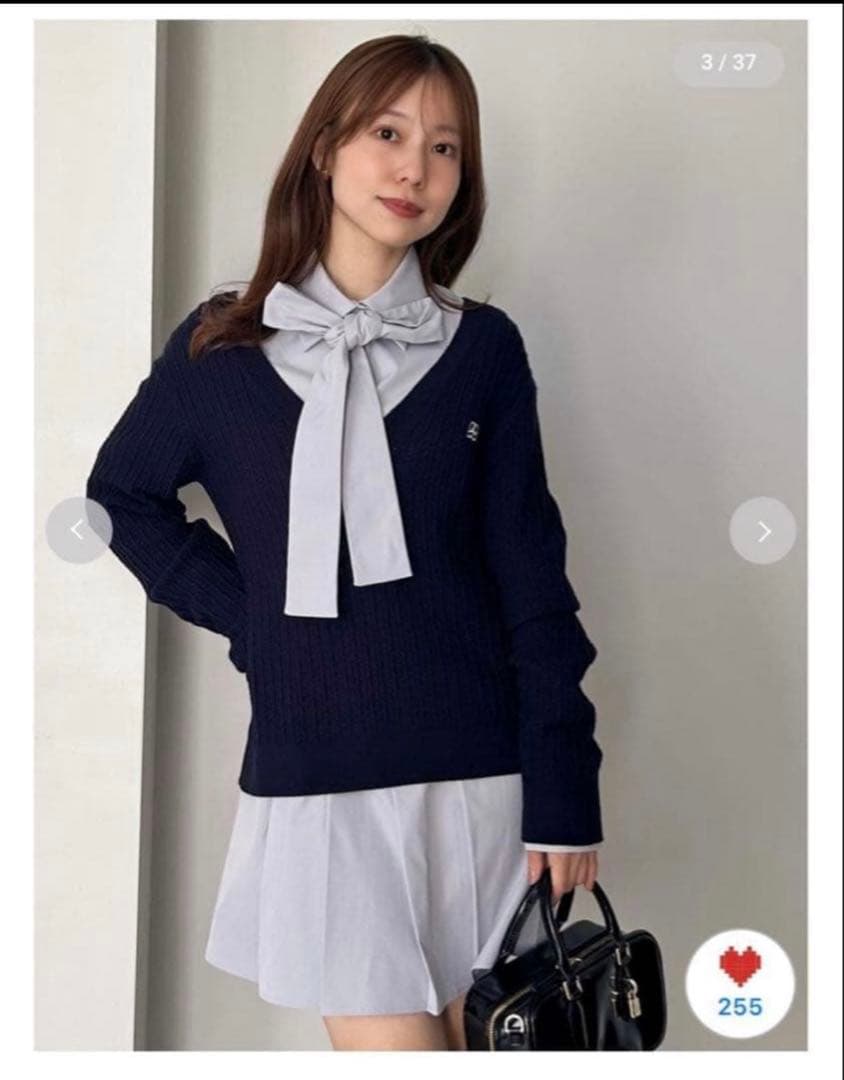 SNIDEL シャツコンビチュニック ネイビー 01