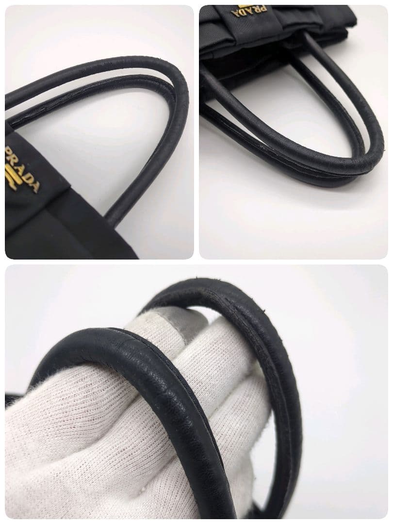 【人気モデル・美品】プラダ☆ハンドバッグ ナイロン テスート リボン ブラック