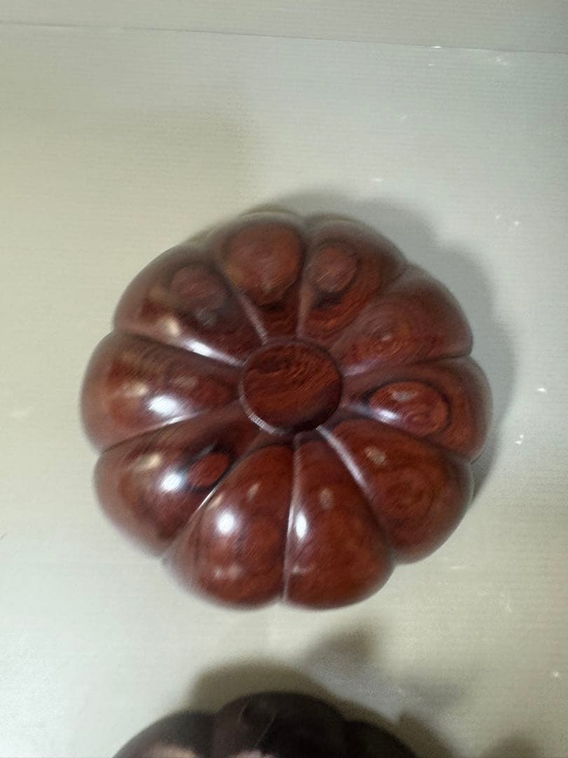 2468 茶道具　唐木かぼちゃ香合　蓋物