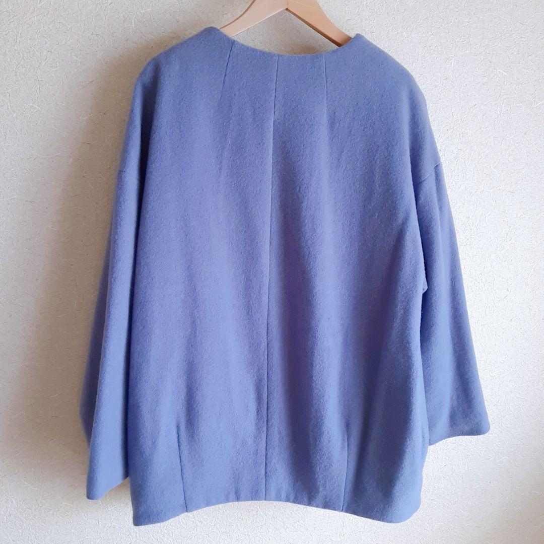 KATHARINE ROSS エシカルモッサミディコート　ブルー　ウール