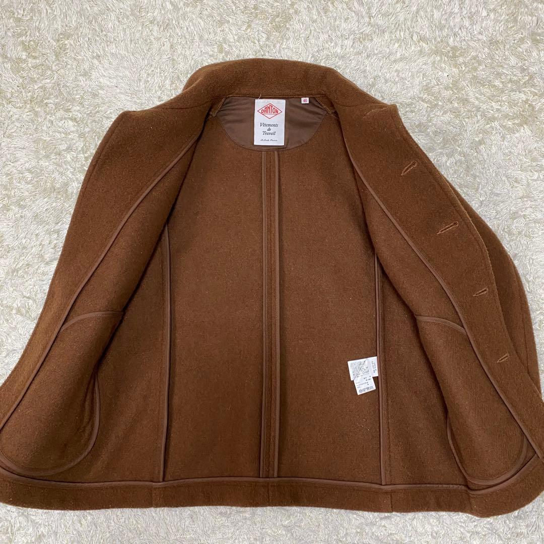 【美品】ダントン　ウールモッサ　ショールカラージャケット　ブラウン　40