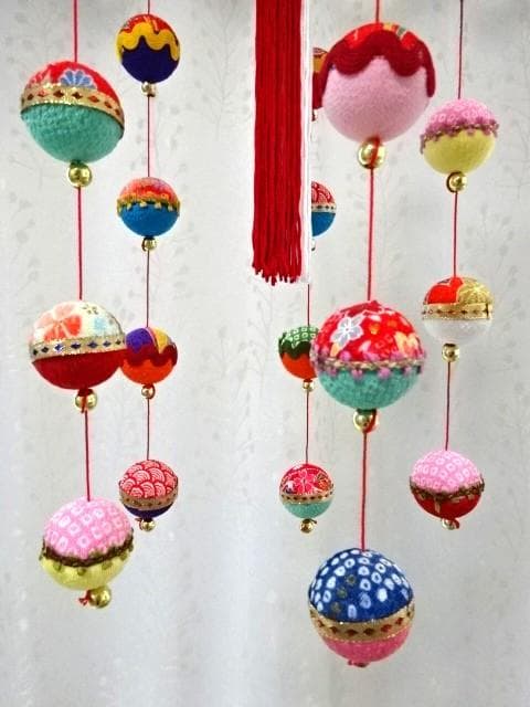 【2】縁起の良い　柳川さげもん　木目込み鞠　吊るし飾り　ハンドメイド　ひな祭り