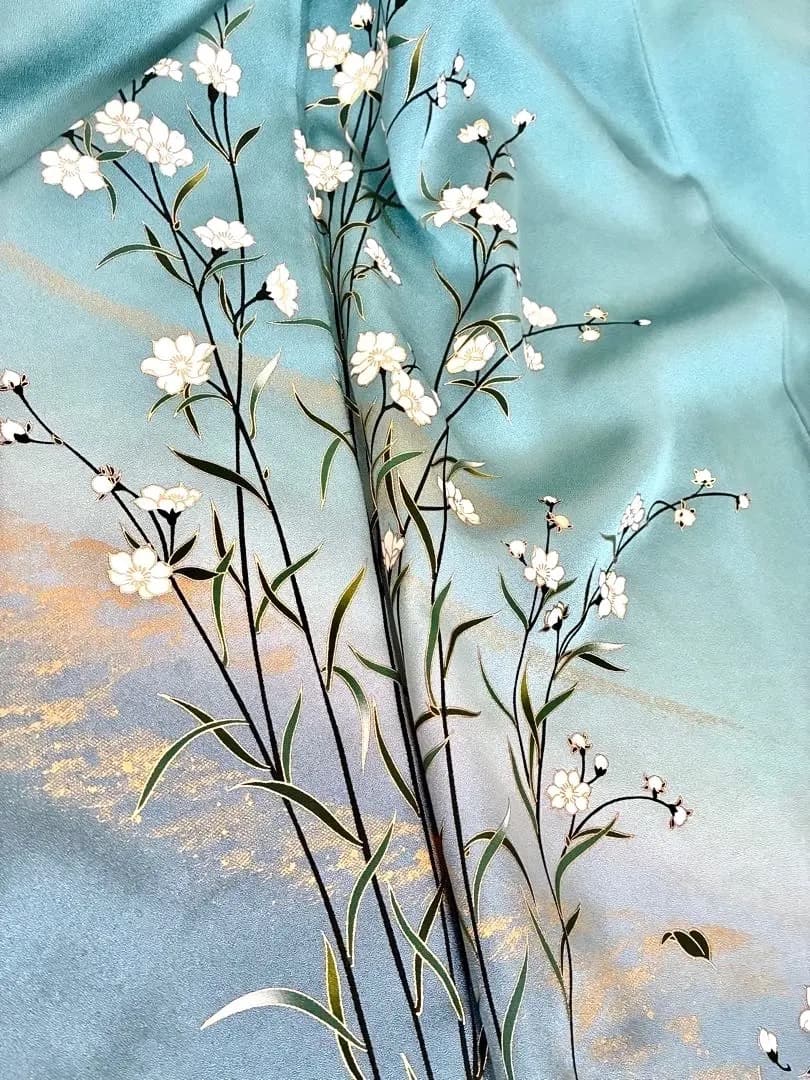 美品 正絹訪問着 落ち着いた寒色系 聡明なお色柄 祝宴 ご披露宴 ご卒業ご入学式