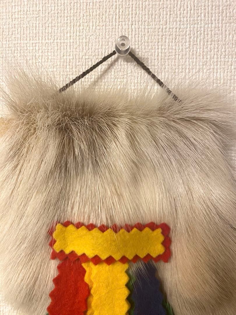 クリスマス　壁飾り　飾り　トナカイ　毛皮　ヴィンテージ　リアルファー