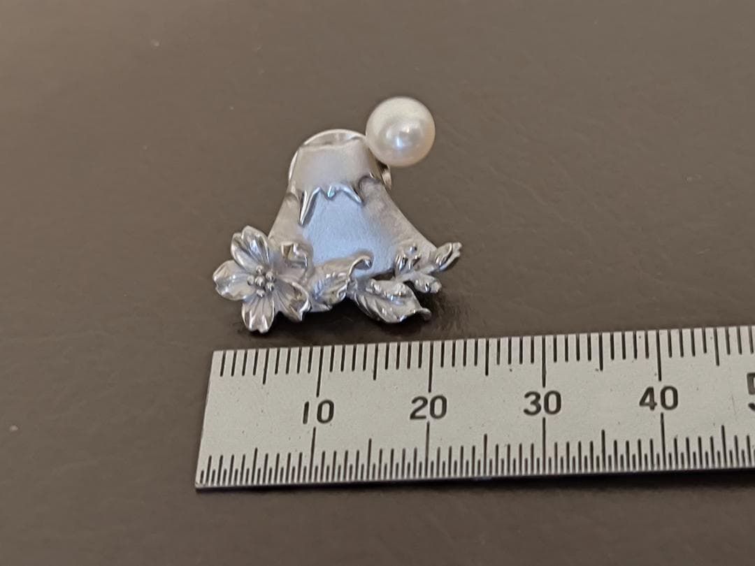 富士山 ブローチ ラペルピン 富士桜 ピンズ ピンバッチ シルバー silver