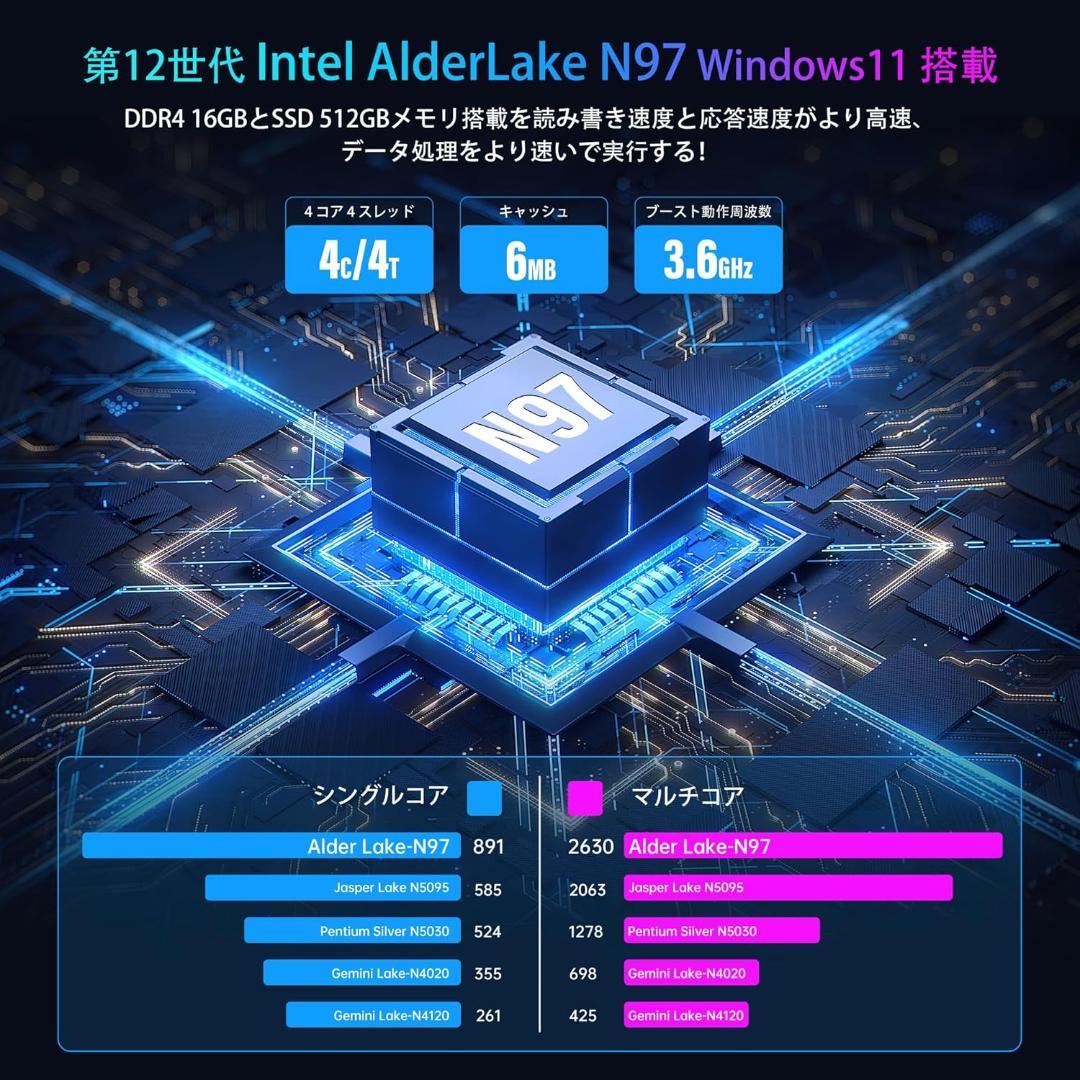 17.3型IPS高画質★16GB/1TB★N97搭載★良好PCマウス付