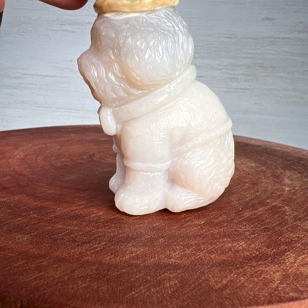 天然石 麦わらトイプードル　瑪瑙