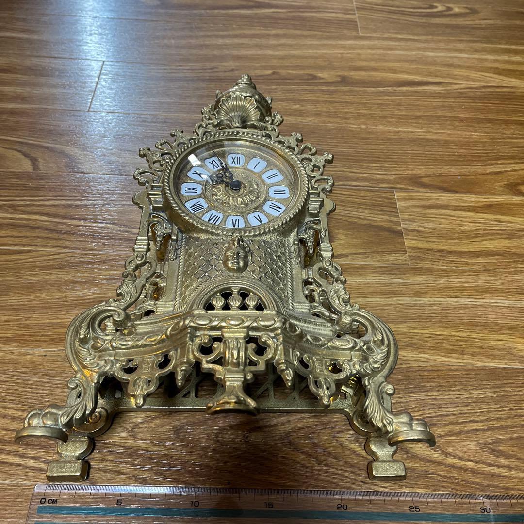 ヴィンテージ風金色置時計　イタリア製　アンティーク