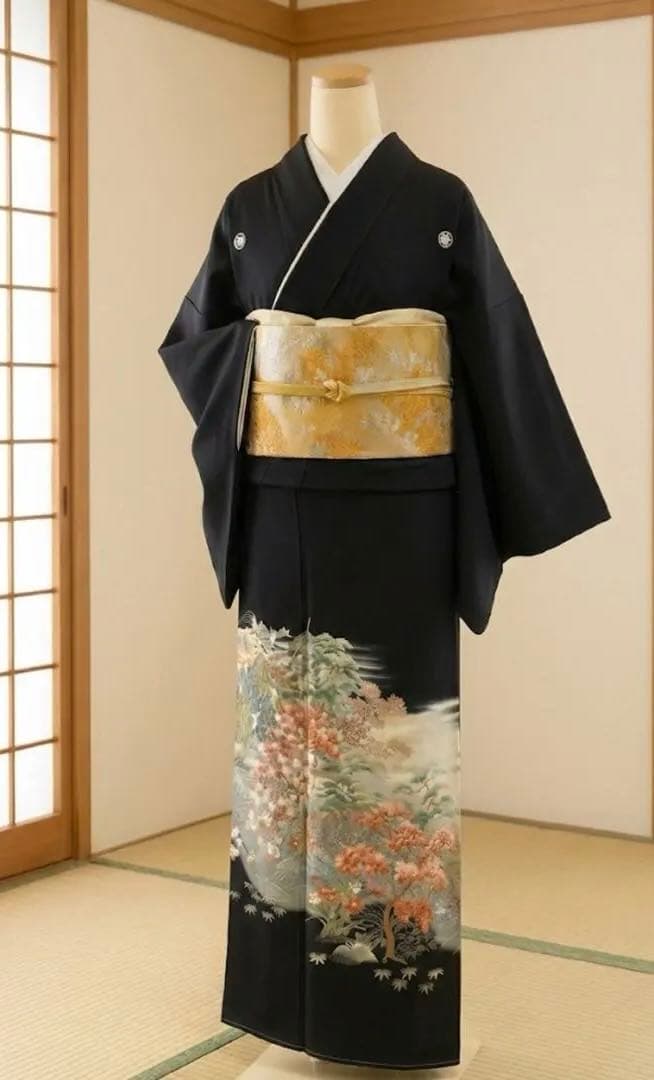 極美品　黒留袖　袋帯　￼ 4点フルセット　結婚式　比翼仕立て　礼服　作家物