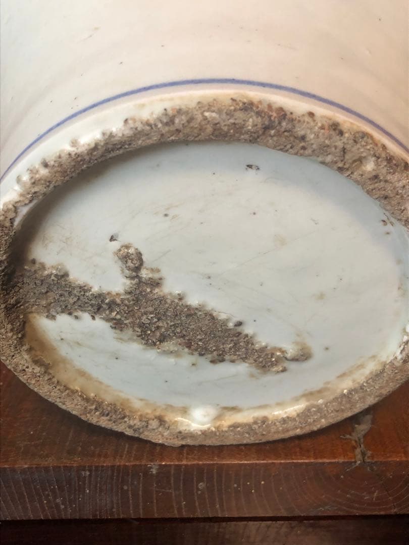 類品の少ない李朝辰砂染付鳳凰文大壷