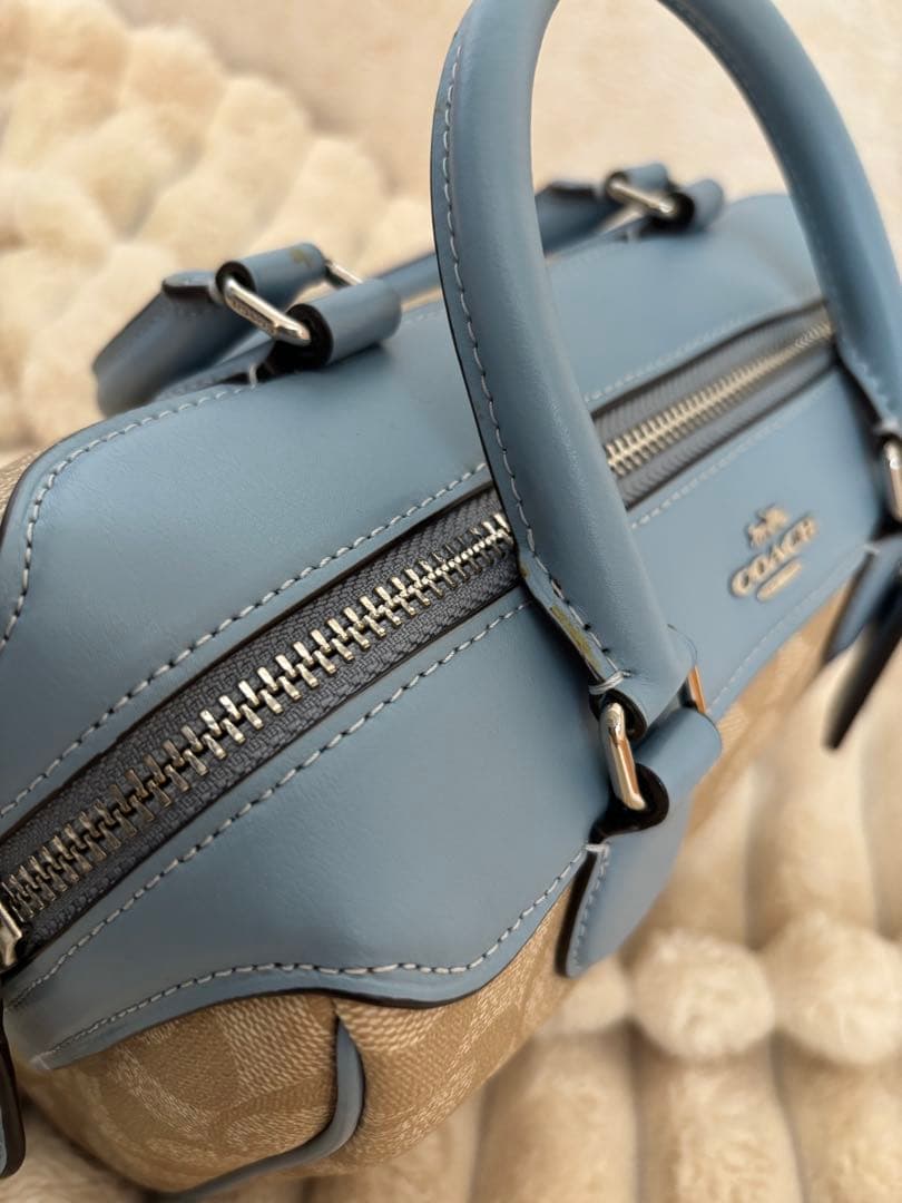 ケ*ー様 Coach ショルダーバッグ ベージュ/ライトブルー