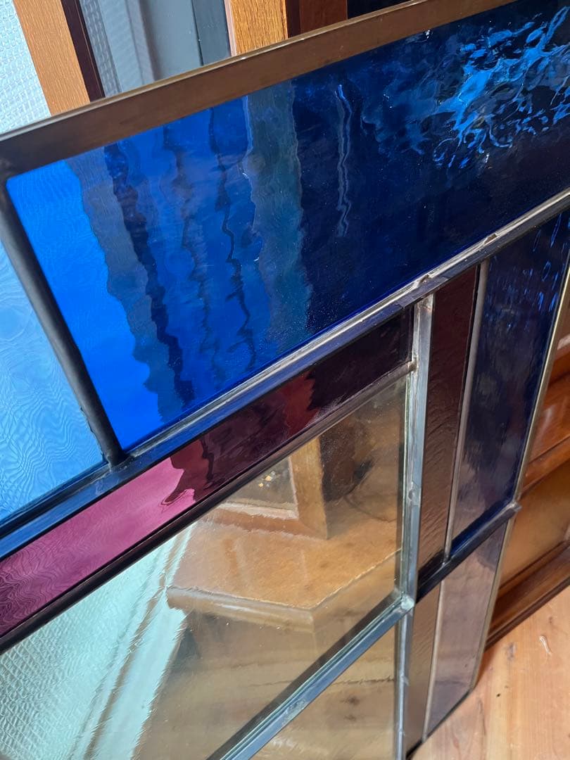 引き取り限定 ステンドグラス パネル 建具 窓 ステンドガラス アンティーク