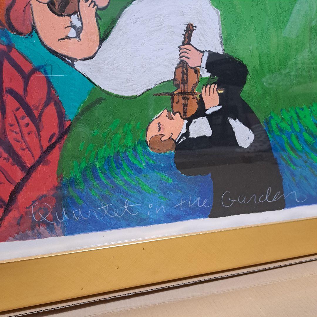 版画　マイケルルー　Michael LEU カルテット　猫　現代アート