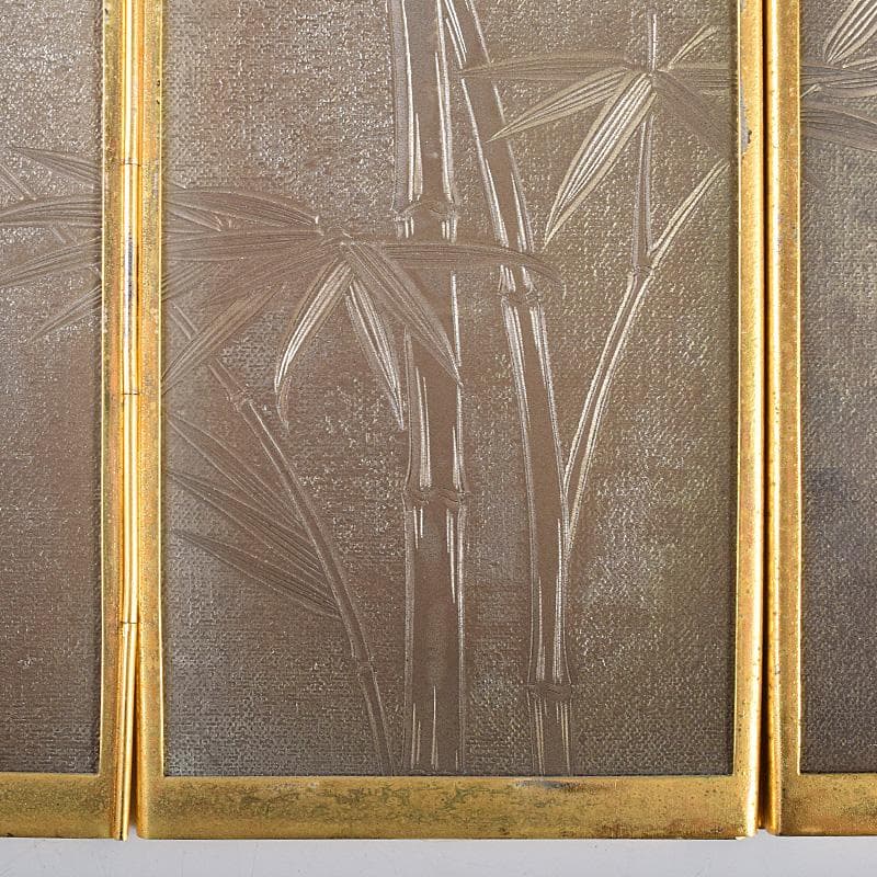 中国　古七宝琺瑯彩　花鳥文　卓上屏風　硯屏　M　R8490