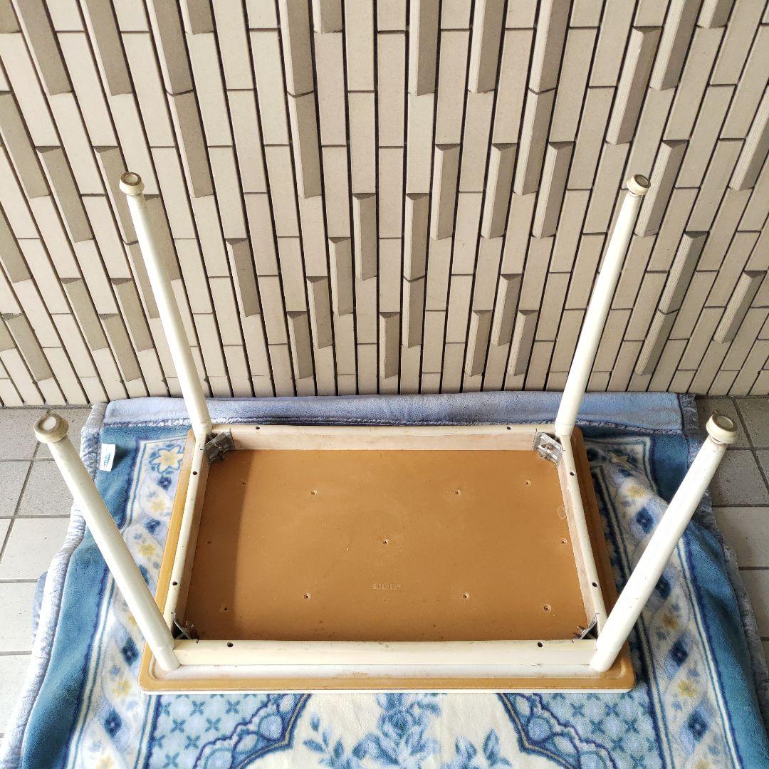 希少 70's ジャパンヴィンテージ モルパ 花柄天板 ホワイトテーブル