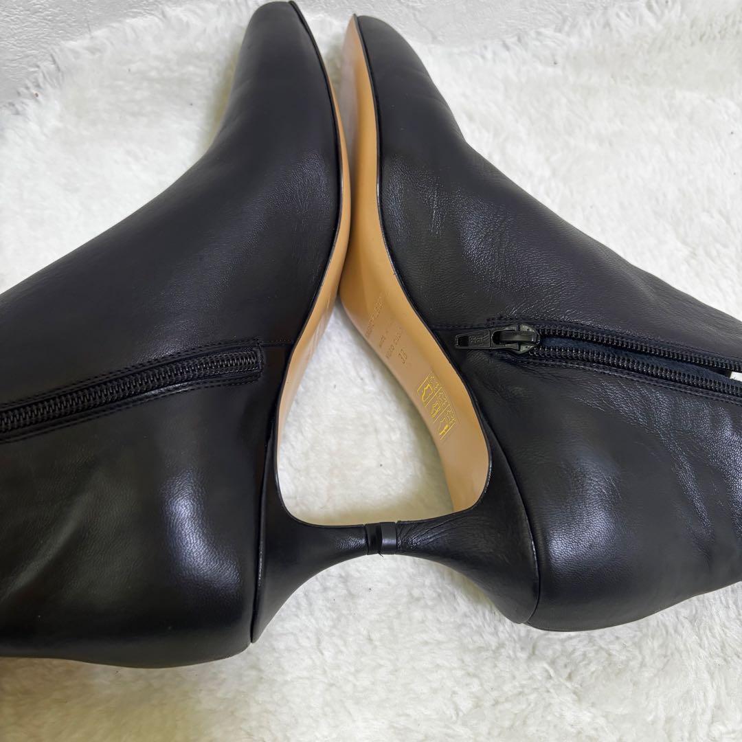 【美品】ファビオルスコーニ 24 ポインテッドトゥ ショートブーツ サイドジップ