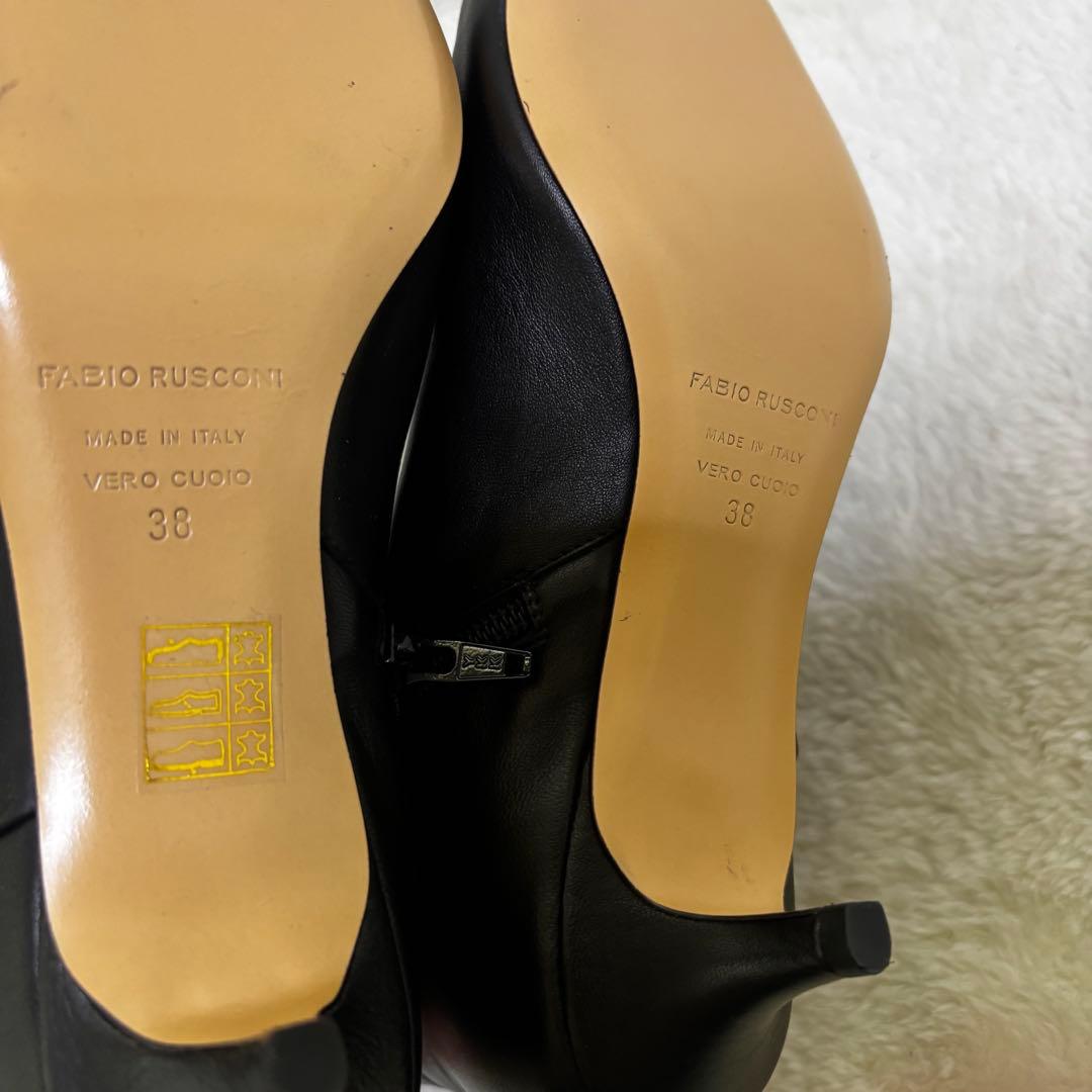 【美品】ファビオルスコーニ 24 ポインテッドトゥ ショートブーツ サイドジップ