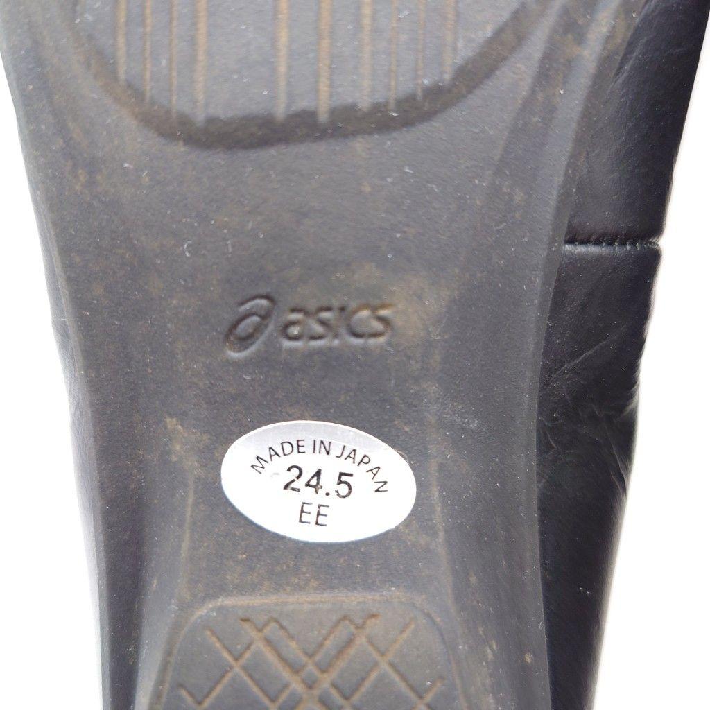 美品 ASICS pedala パンプス 24.5 EE 黒 バレエシューズ