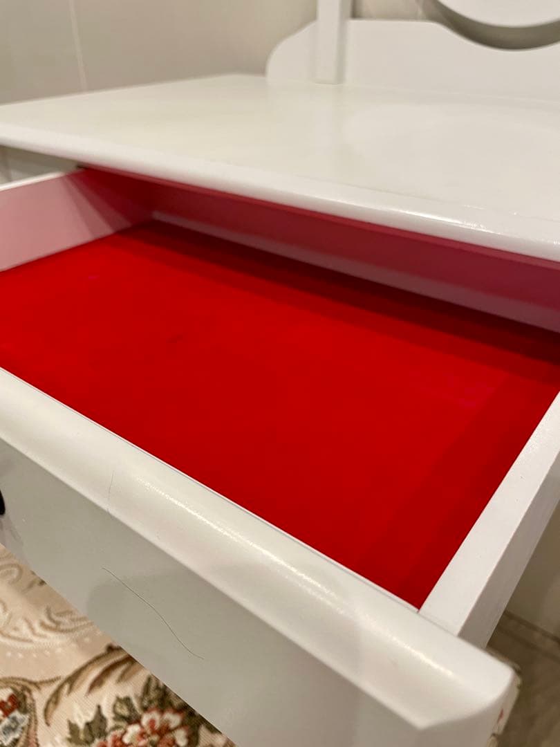 ホワイト ドレッサー ミラー付き　プリンセスドレッサー　猫脚　アンティーク