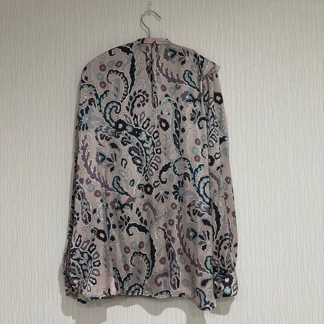 美品ANAYIアナイモダンペイズリーフリルブラウス38Mサイズピンク
