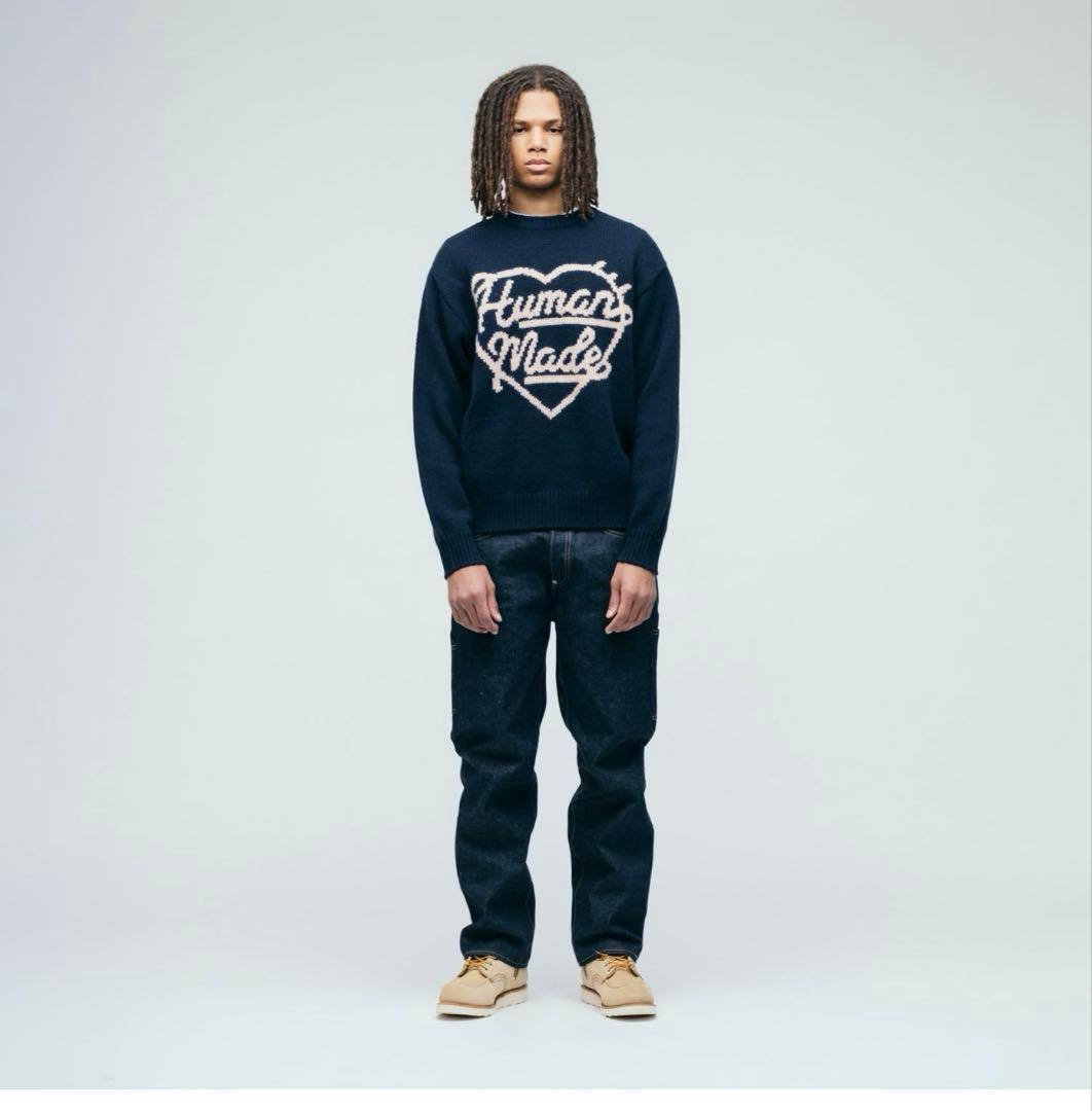 Human Made HEART KNIT SWEATER ネイビー