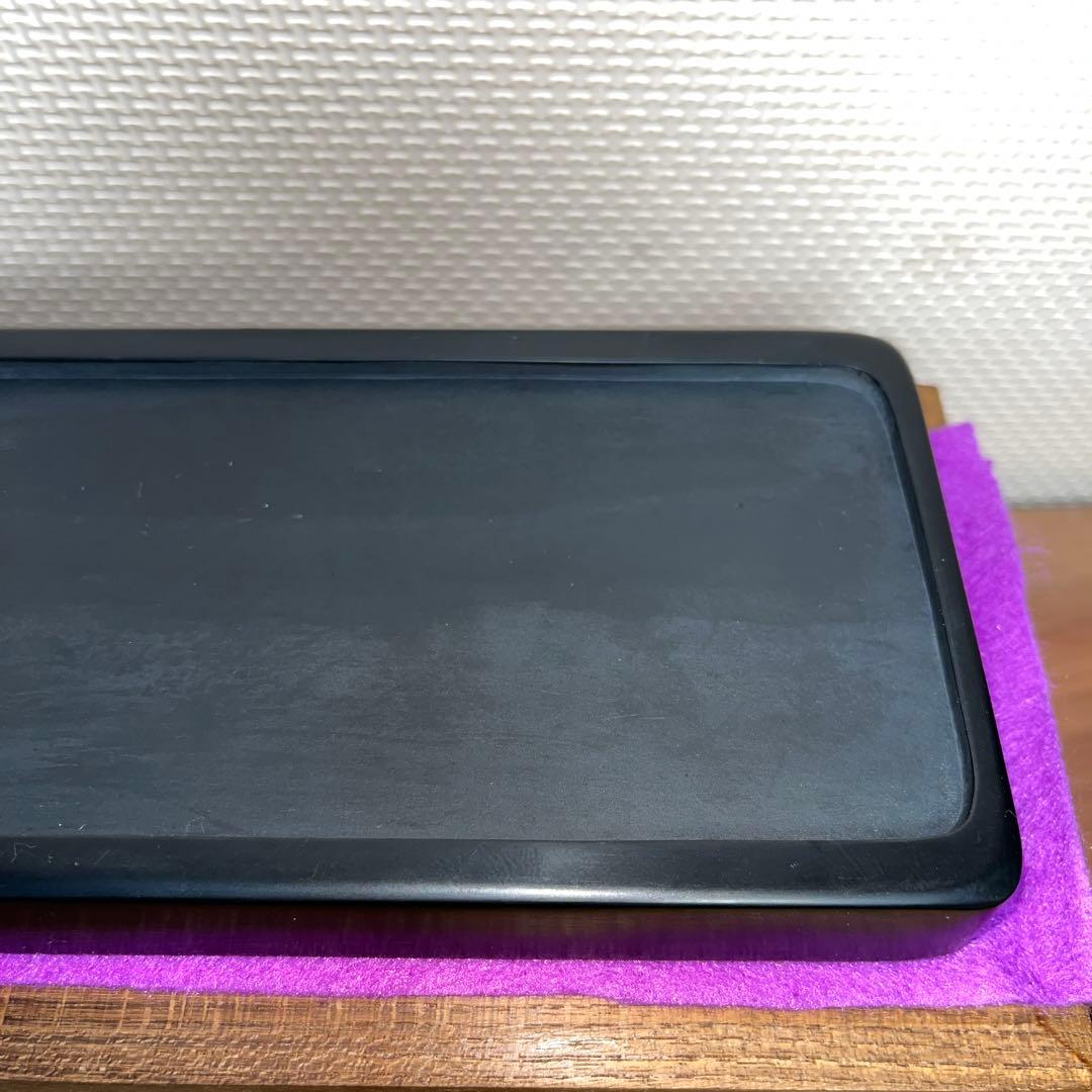 ⭕️ちず⭕️ 雨端硯　長方研　未使用に近い美品　27cm超え　雨端石紋綺麗