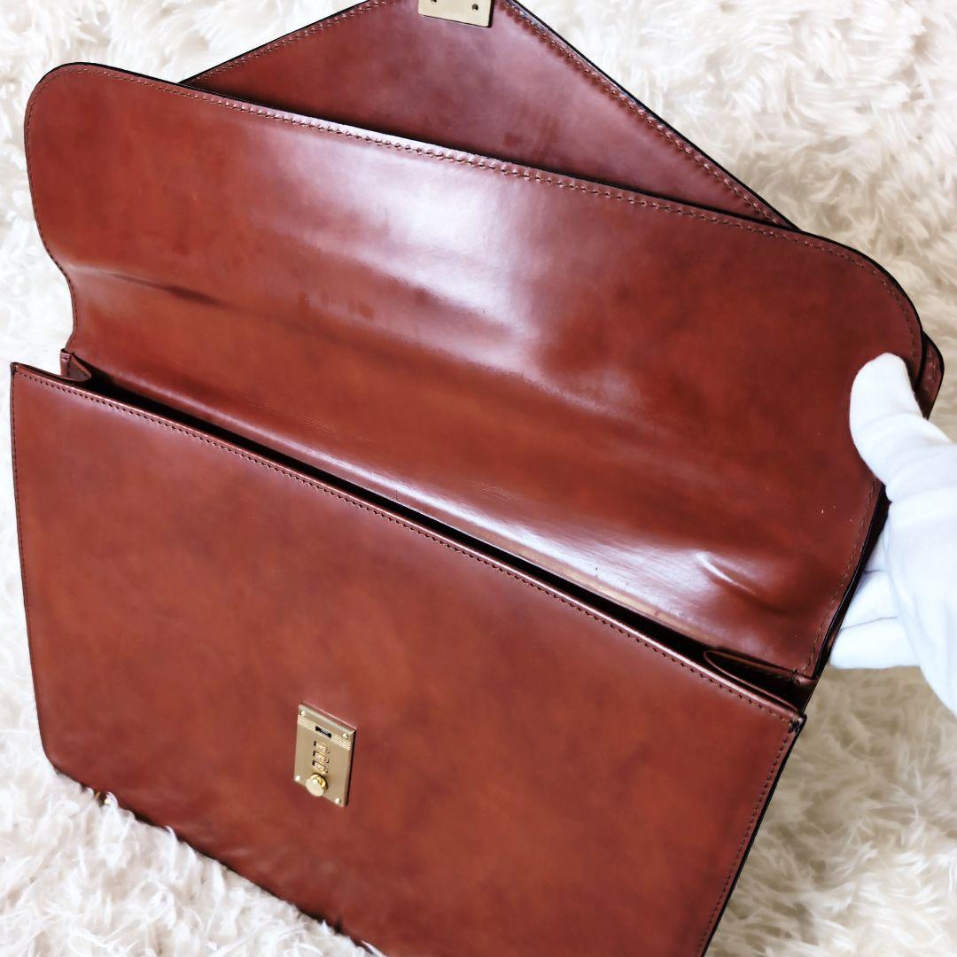 高級✨️peroniペローニ ビジネスバッグ 鍵付 自立 刻印 本革