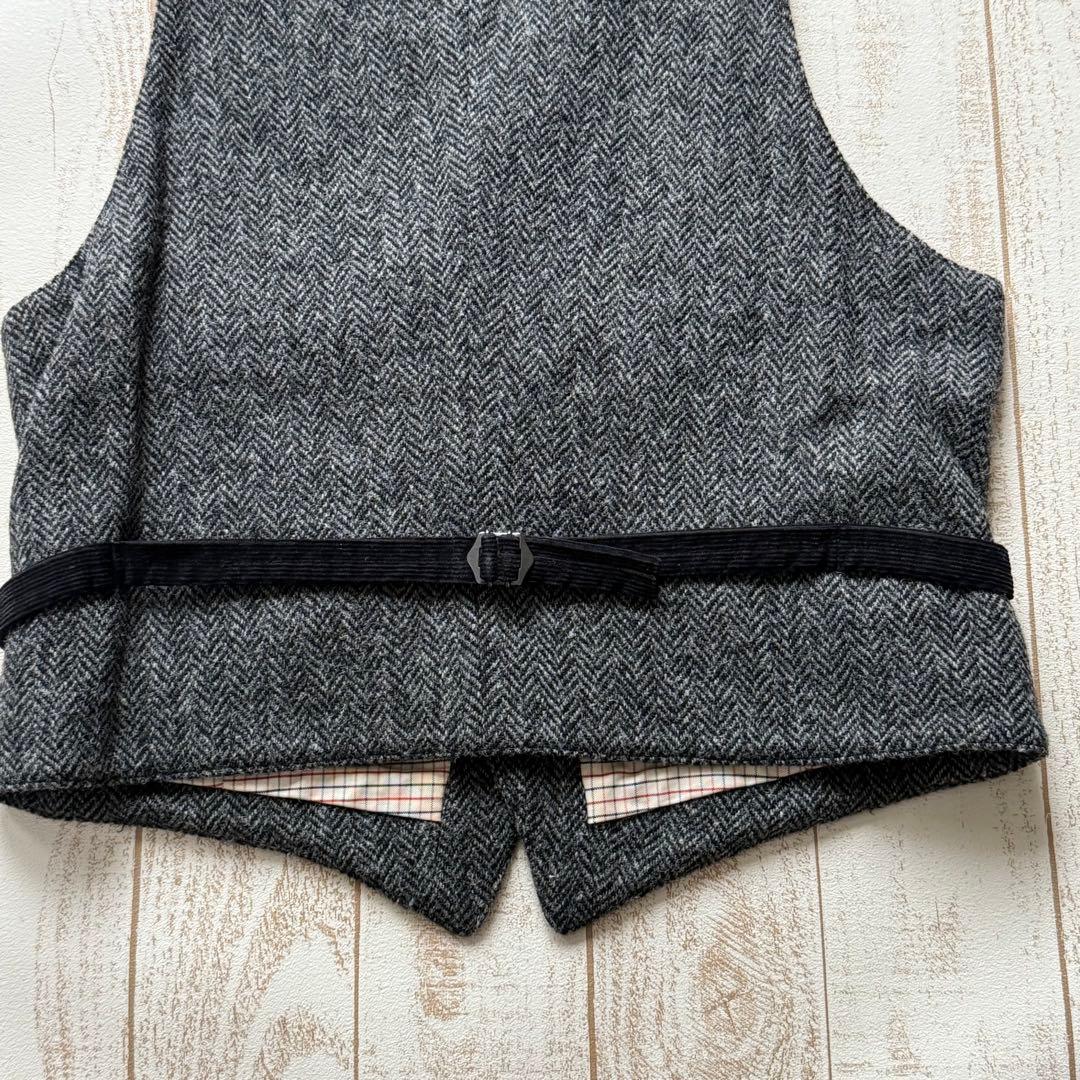 【ビームスプラス】ハリスツイード使用　ベスト　ヘリンボーンツイード