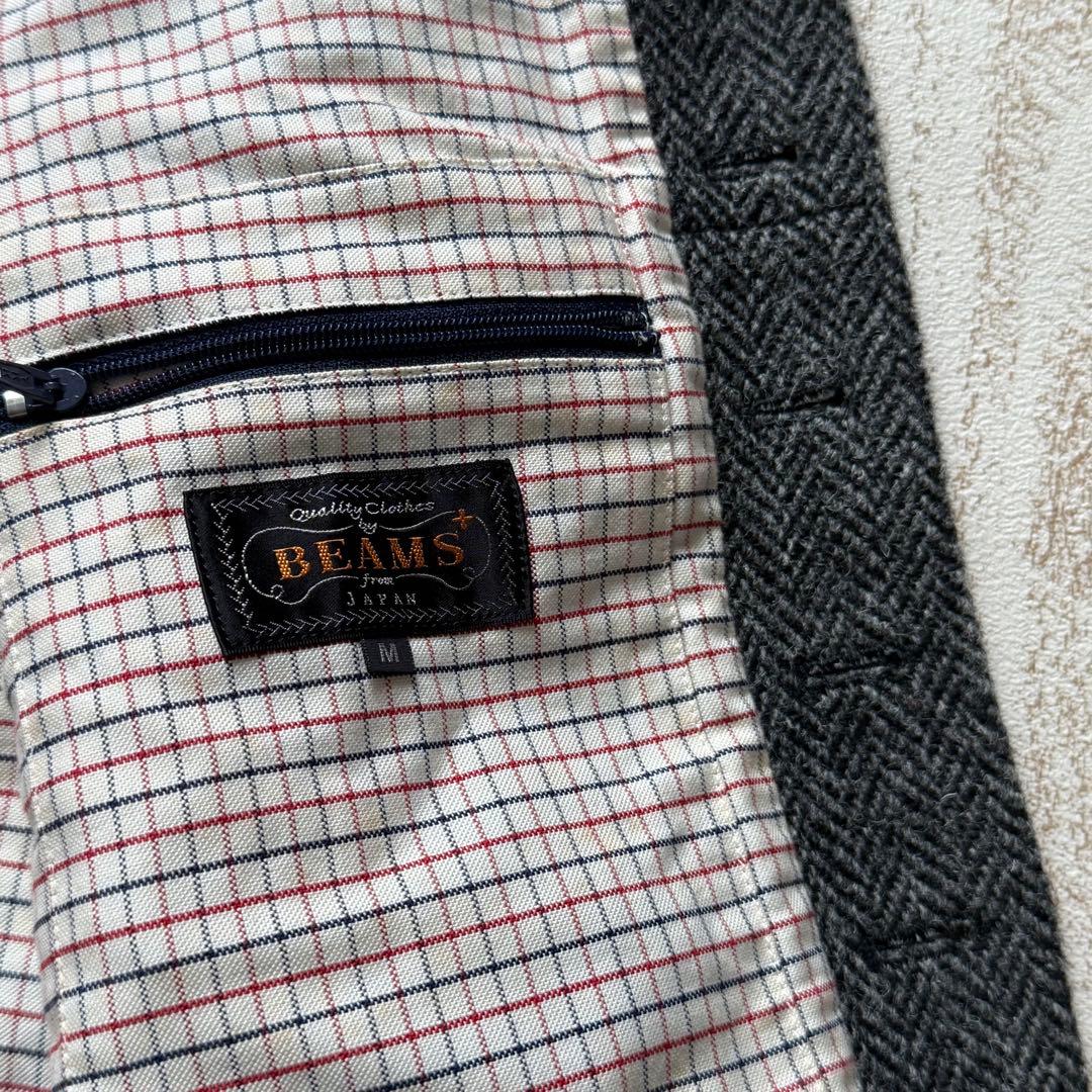 【ビームスプラス】ハリスツイード使用　ベスト　ヘリンボーンツイード