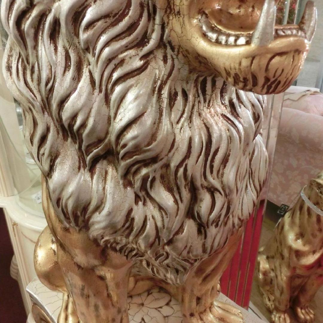 イタリア製　アニマルオブジェ　ゴールドライオン