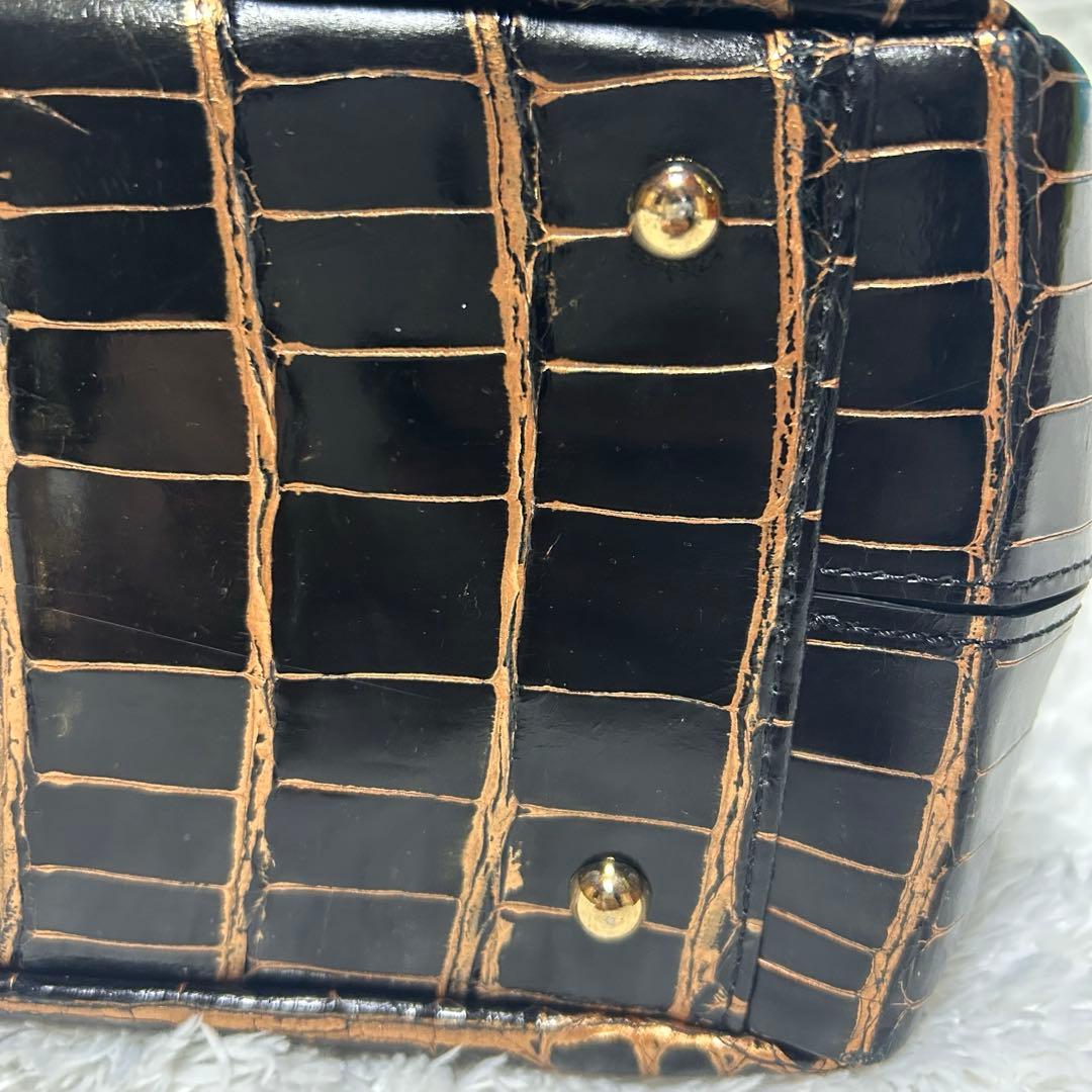 【美品】JRAタグ付 GRES リアル クロコダイル ハンドバッグ