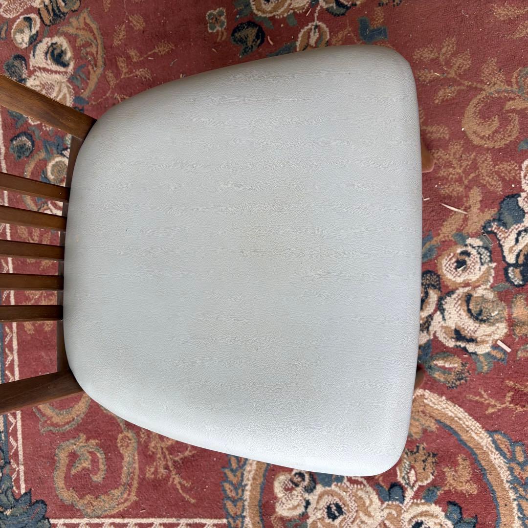 ② 昭和レトロ カリモク ダイニングチェア 木製椅子 古家具 グレー ビンテージ