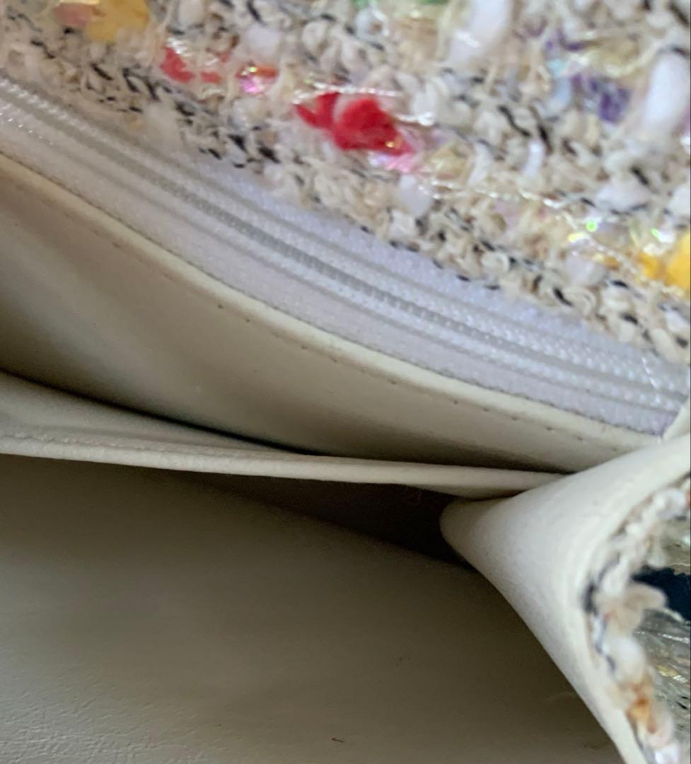 中古　美品　CHANEL 白　ツイードショルダーバッグ　証明書あり