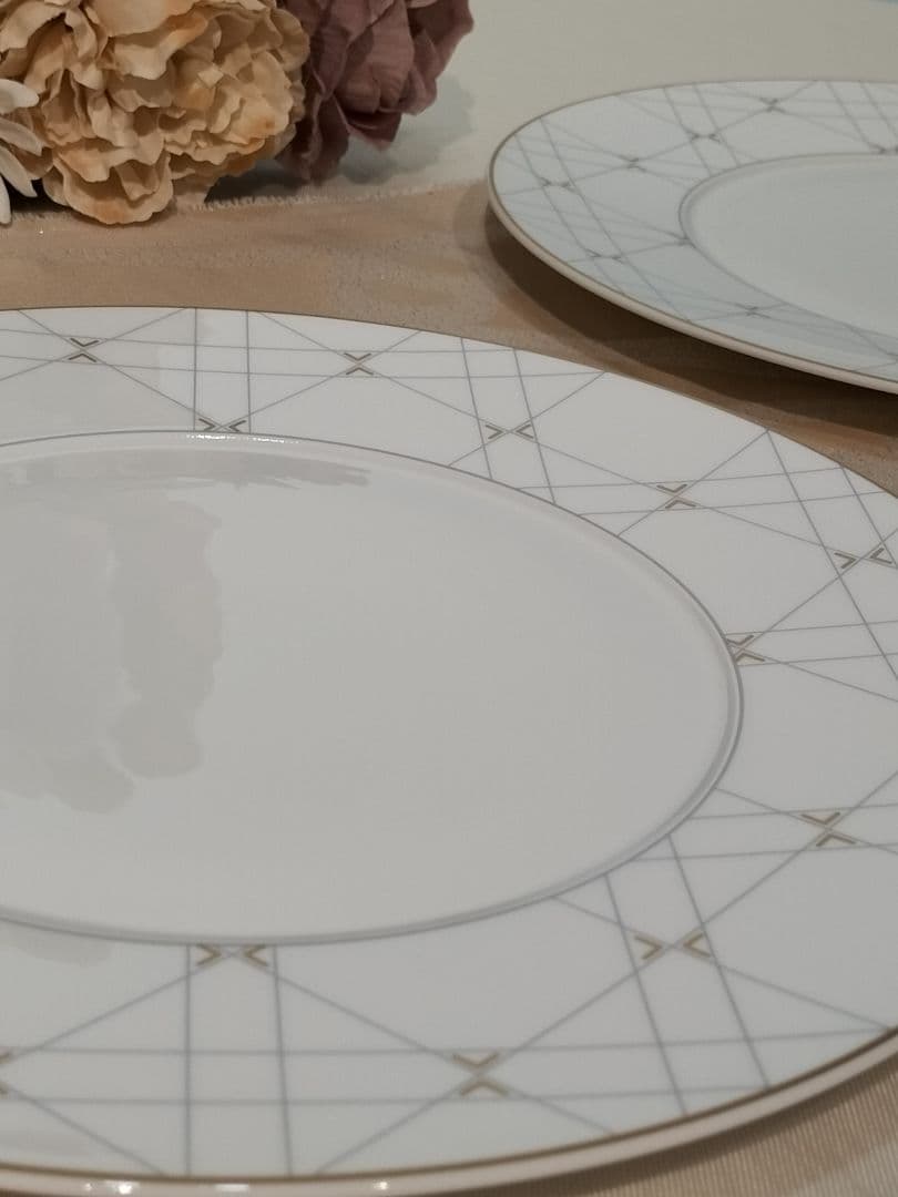 クリスチャンディオール　ディナープレート　2枚　金彩　DIOR食器　カナージュ