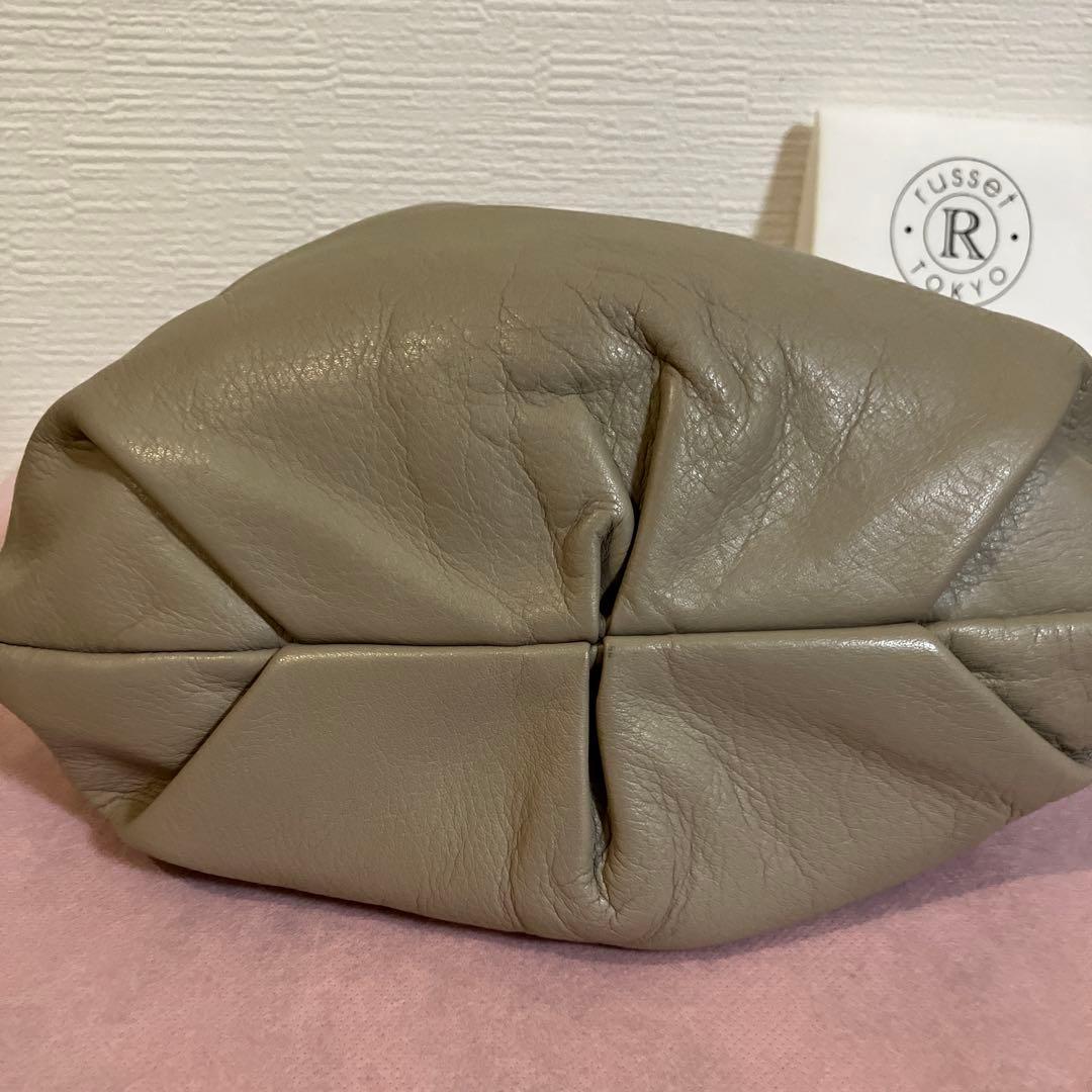 ☆☆お値下げ☆☆ラシット レザー巾着4WAYショルダーバッグ グレージュ