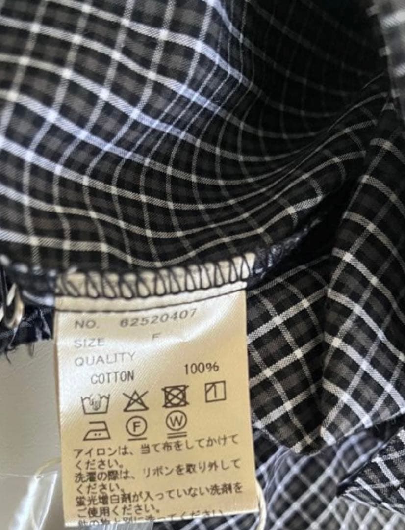 【試着のみ美品】ànuke アンヌーク リボン付きチェック柄シャツ