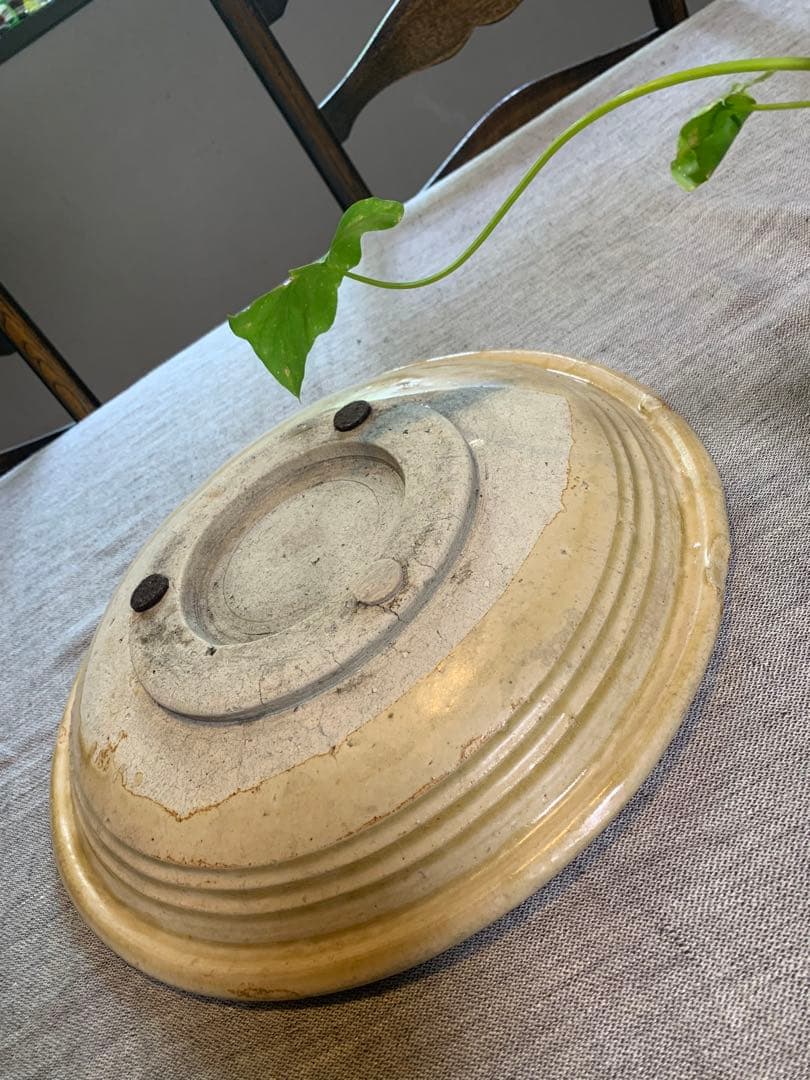 黄瀬戸　石皿　古瀬戸　大皿　大鉢　37cm 江戸