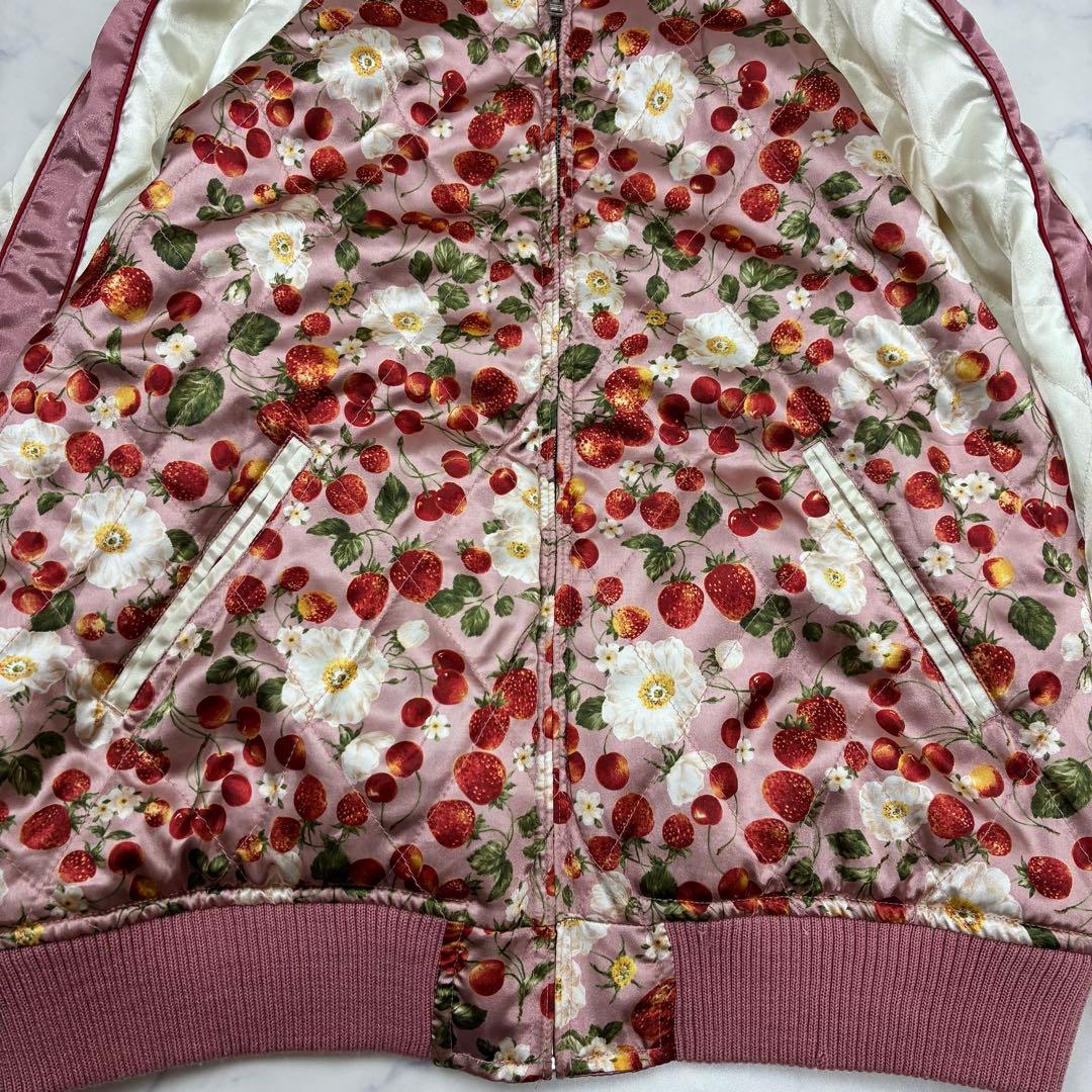 ピンクハウス　リバーシブル✨スカジャン　ブルゾン　いちご刺繍　さくらんぼ