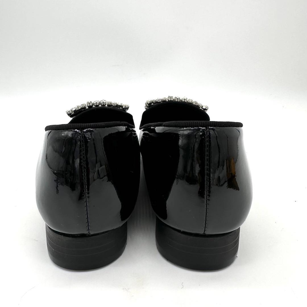 〈極美品〉TOMORROWLAND【23cm】ビジュー オペラローファー 黒