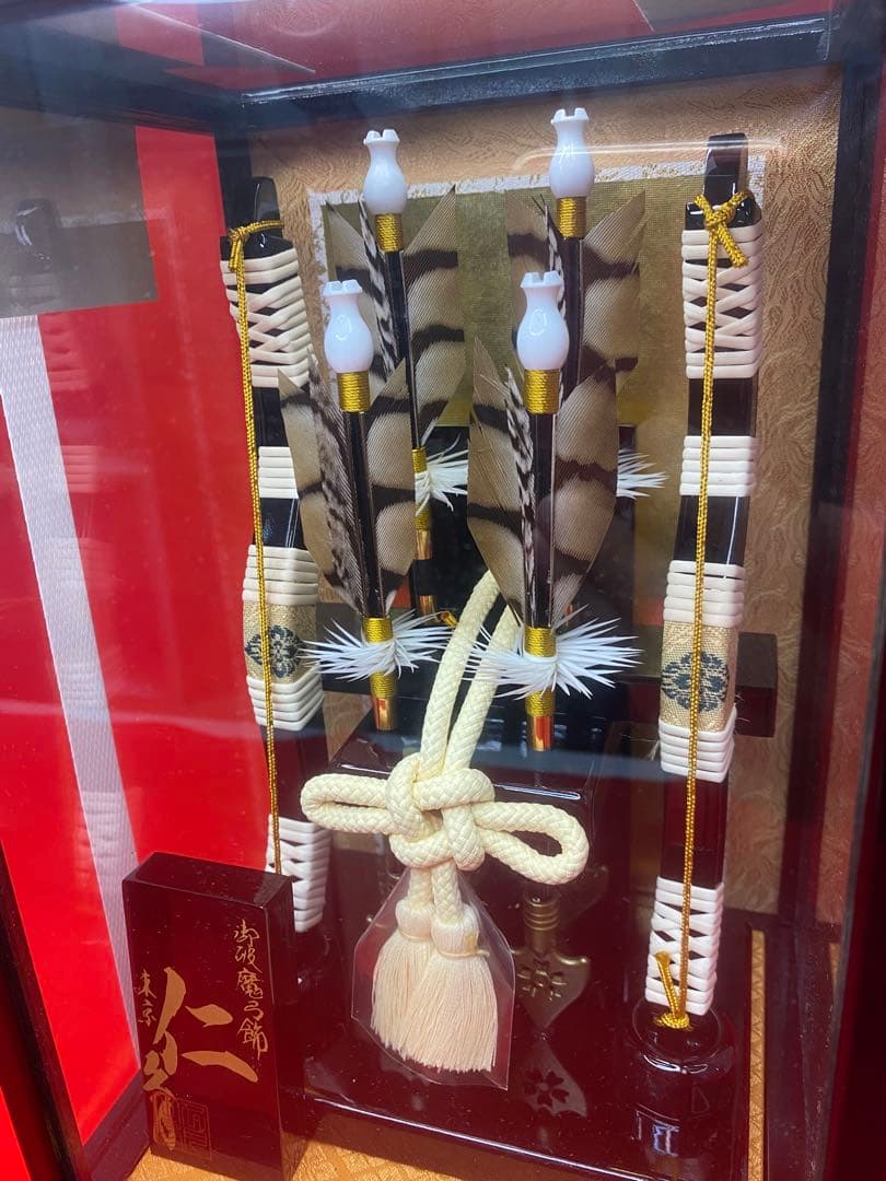 東京久月　破魔弓ガラスケース６号・コンパクト・間口約１９×奥行約１７×高約２９㎝