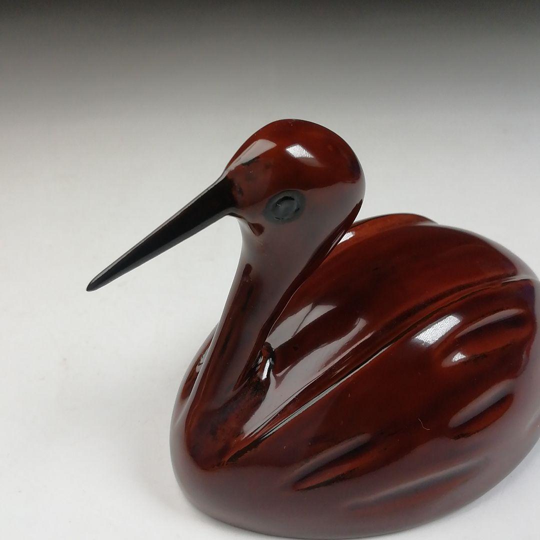 Ｗ１３　香合　『輪島乾漆造り　鶴香合　壱』『塗師　川岸充雅 造』　共箱　茶道具