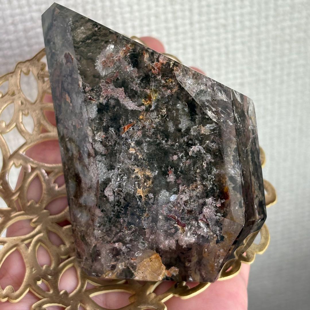 天然石 グリーン四季ガーデンクォーツ フリーフォーム置物285g