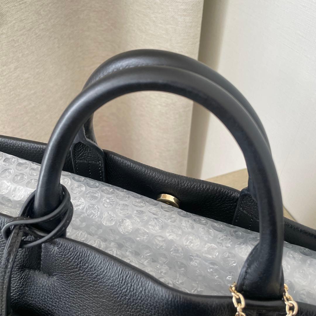 SLOBE IENA レザートートバッグ　黒　ショルダーバッグ　スローブイエナ